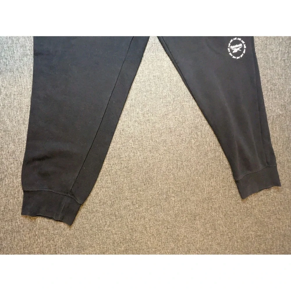 Reebok Men's Sweatpants XL Black Y2K Throwback Logo's Athletic Joggers Pants